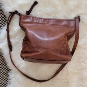 Frye Brown Leather Hobo Crossbody Bag